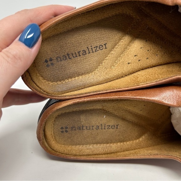 Naturalizer Agnes Brown Leather Slip On Comfort Mules Size 8 Classic Fall - Picture 10 of 12